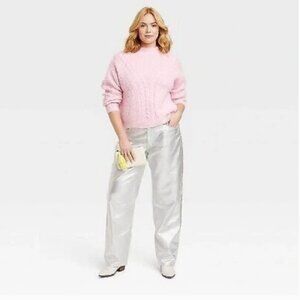 Universal Thread Metallic Silver 90s Baggy Jeans Size 12R High Rise